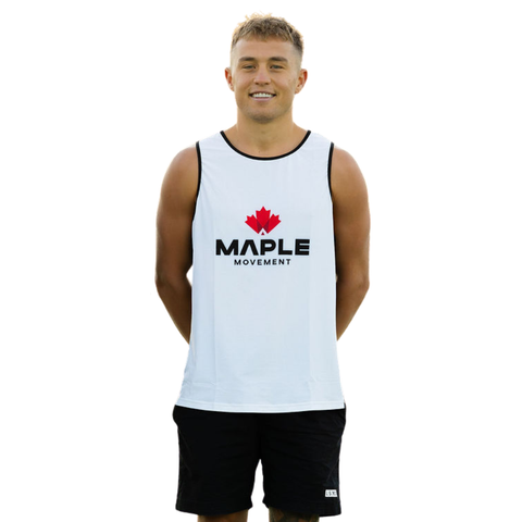 Maple Movement Run Singlet — White