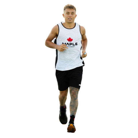 Maple Movement Run Singlet — White