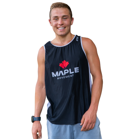 Maple Movement Run Singlet — Black