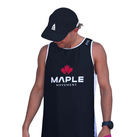 Maple Movement Run Singlet — Black
