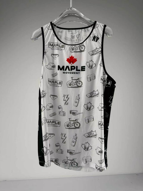 Maple Movement Sticker Pattern Run Singlet — front